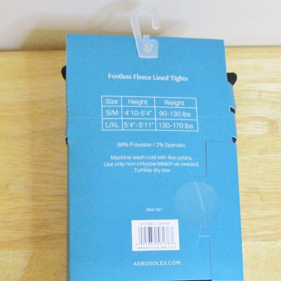 NWT Aerosoles Footless Fleece Lined Tights, 2 pk. Black & Gray Size Large/XLarge - Picture 5 of 12